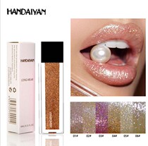 Mermaid Ji pearlescent Super sparkling lip gloss lip gloss moisturizing waterproof lip glaze Gold Pink stage performance nightclub makeup