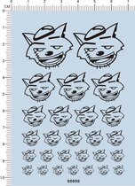 00950-A1711 Pleasant and Big Big Wolf Model Car Water Sticker