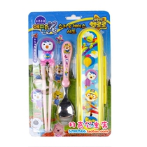  Korea Produces Imported Children Cutlery Three Sets Learning Chopsticks Box Eat Meal Spoon Baby Portable Box