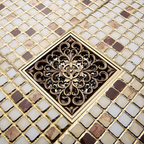 Queen family European antique floor drain Antique copper floor drain All copper retro washing machine floor drain Deodorant floor drain