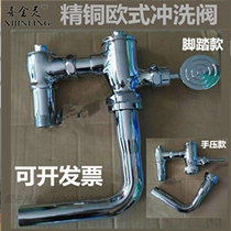 Copper pedal horizontal Flushing Valve foot telescopic flusher flusher hand press squat toilet flush flush valve