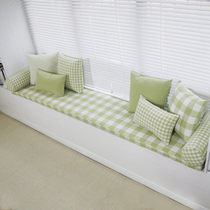 Customized padded sponge mat custom plaid floating window cushion sofa cushion cushion pastoral sponge window sill cushion