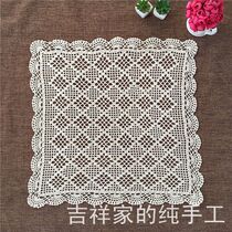 Chessboard life-handmade crochet crochet sofa towel cotton woven hollow fabric universal cover towel rice White