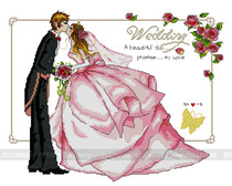 Cross stitch electronic picture redrawing source file-romantic wedding cartoon wedding wedding wedding Western wedding