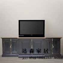 Export French TV cabinet European American country vintage old living room side cabinet video cabinet can be customized
