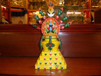 Lotus Master Caishen Tomomi Ornaments Treasure Doma Tibetan Tantra City Supply Resin Painted Buddha Hall Ornaments