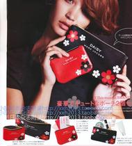  ●Japanese magazine appendix imitation leather good texture classic cosmetic bag coin purse card bag two-piece set