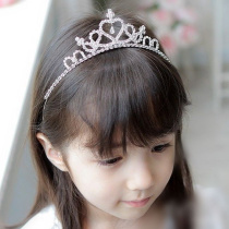 Korean version of the child princess crown girl dress Flower girl dress accessories exquisite diamond crown hairband