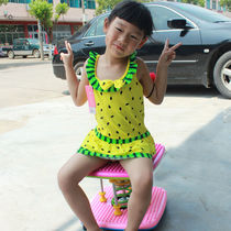 Childrens watermelon swimsuit girl one-piece swimsuit baby swimsuit can love cute baby Korean version of one-piece dress swimsuit