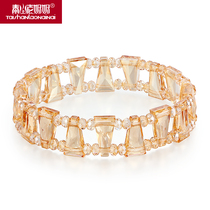 Taishan grandmother Austrian personality yellow crystal female Korean bracelet Wangfu friend birthday gift bracelet