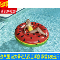 bestway king size double inflatable watermelon floating island couple water rafting fruit floating row rafting bed