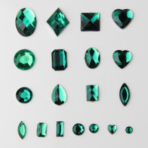 Green Acrylic Drilling Without Hole Flat-bottomed Drilling Ornament Accessories Shoes Wear Beauty Material Accessories Mobile Phone Beauty