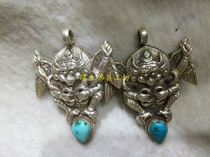 Yuansheng Buddha Nepal imported 925 sterling silver inlaid turquoise Dapeng gold wing bird guardian Buddha pendant