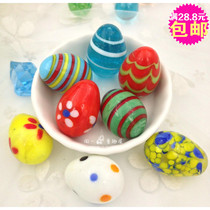 Glass Egg Easter Egg Glass Ball Egg Glass Beaded Egg Fish Tank Decorative Egg Ball Colorful