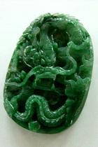Du Jade Pendant Dragon Excellent Sky Blue Old Material Natural Jade Dragon World Mens Life Year Guan Shan Jade Pendant