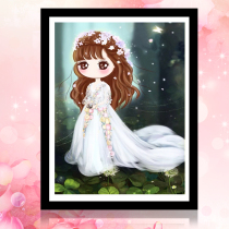 Diamond embroidery new cartoon childrens bedroom 5d diamond painting full diamond cross stitch round diamond flower girl masonry show