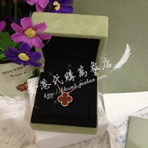  VCA Van CLEEF & ARPELS 18K gold Carnelian Four-leaf Clover Necklace Large Hong Kong 