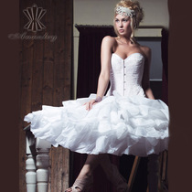 AnnzleyCorset Bridal wedding style steel bone corset corset strapless tight shaping chest lace thin