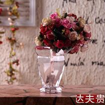 Table placement lily vase living room coffee table placement bottle small waist glass hydroponic vase flower flower rose