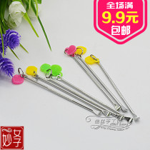 Candy colored ornaments ear spoon silver nickel plated earpick metal ear spoon