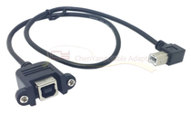 90 degree elbow USB print Port male to female extension line USB-B type mouth extension line 0 5 m with screw hole