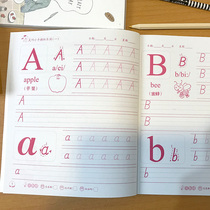  Kindergarten red drawing book Preschool children learn to write numbers Chinese characters Pinyin English stroke order Red drawing exercise book