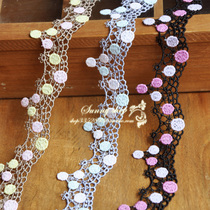 Clothing accessories 3cm wide black Kazi light purple water soluble lace lace lace HB15032601 1 yuan m