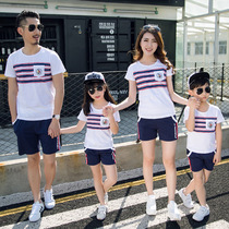 Parent-Child Costume family of three four five summer Korean family suit family outfit summer mother child mother and daughter Summer dress tide