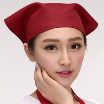 Cambeida Hotel Waitress Triangle Turban Work Hat Simple Kitchen Restaurant Solid Color Baotou Womens Customized