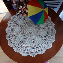 Creative crystal European hollow placemat cover towel Handmade crochet vintage cotton round table cloth shooting props