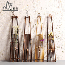 Bamboo Wash Wall-mounted Flower Pendant Flower Stand Rattan Flower Road Home Decoration Purple Bamboo Japanese Flower Art Vintage Flower