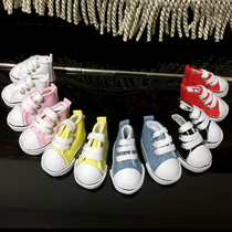 (Over 58)6 points men and women BJD SD baby with strap sneakers black white canvas shoes