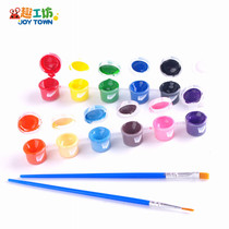 12-color six-piece simple acrylic pigment non-toxic children kindergarten art diy painting creation graffiti