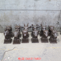 Bronze twelve Zodiac ornaments pure copper beast head antique Yuanmingyuan 12 zodiac pig horse cattle sheep Dragon tiger monkey ornaments complete set