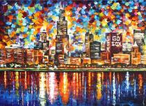 Wooden adult 500 pieces of wood puzzle 520 educational toys fun gift landscape oil painting colorful night