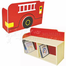 Fire truck bookcase group car body children multi-functional solid wood cartoon animal shape bookcase hanging wall bookshelf