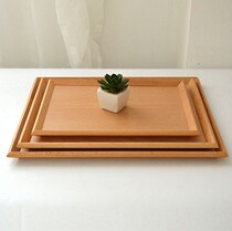 Natural Beech tray natural color wood plate solid wood plate taste tea tray zero food plate fruit plate desktop storage plate