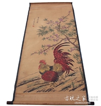 Antique Zhongtang calligraphy and painting zhong tang hua painting living room paintings landscape painting Qi Baishi Golden Rooster crowed figure has been framed