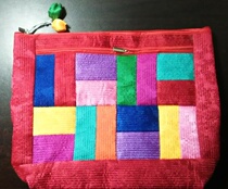 Korea imported national style silk cosmetic bag key bag vertical coin purse pen bag sundries bag 28*23CM