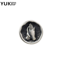 YUKI men 925 sterling silver stud earrings single male and female INS earrings retro prayer hand ears