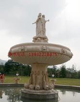 Western Marble Fountain Flower Pots Stone Sculpture Square Yard Fountain Flowing Water Garden Decoration Pendulum