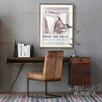 Nordic solid wood desk computer desk retro desk American wrought iron desk with drawing desk creative boss table