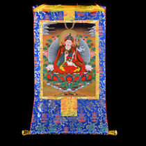 Buddhist gold-plated thangka Buddha statue eight treasures handmade double-mounted lotus flower students single long long 120cm Blue
