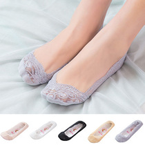 Summer lace silicone boat socks Invisible boat socks Lace boat socks Silicone anti-fall with womens socks Childrens socks invisible