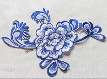 Clearance National style blue and white porcelain embroidery flower cloth patch skirt T-shirt collar decoration clothes hole patch material