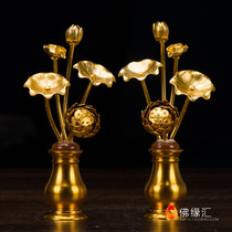 Eight lotus flowers for Buddha Vase ornaments Buddha Japanese home accessories Buddha gilt bottle 1 pair
