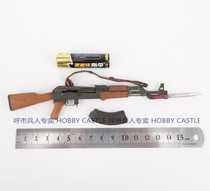 1 6 soldier model titanium gold Ti-lite T8013 AK47 assault rifle model length about 15CM