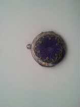  Antique genuine French 19th century 935 sterling silver can put a photo box pendant diameter 25mm Weight 9 4 grams
