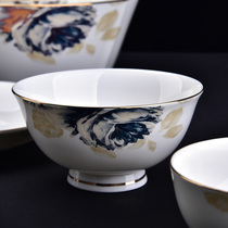 Jingdezhen bone porcelain tableware set creative full flower design hotel custom set wedding Bowl plate dish spoon