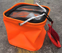 EVA folding bucket square fishing bucket bait bait live fish bucket fish tank fishing box with water rope fishing